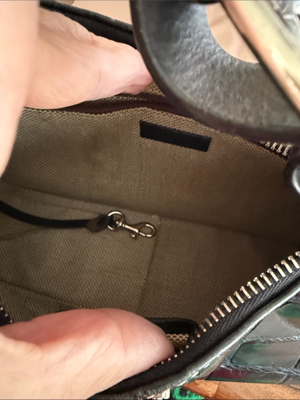 Dooney & Bourke Black Croc-Embossed Shoulder Bag - Picture 12 of 13